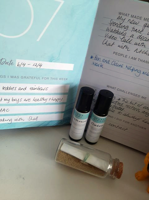Mental wellbeing journal and oils
